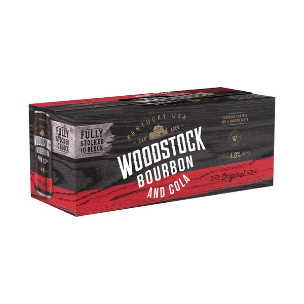 Woodstock Bourbon & Cola 4.8% Can 375mL | 30 Pack