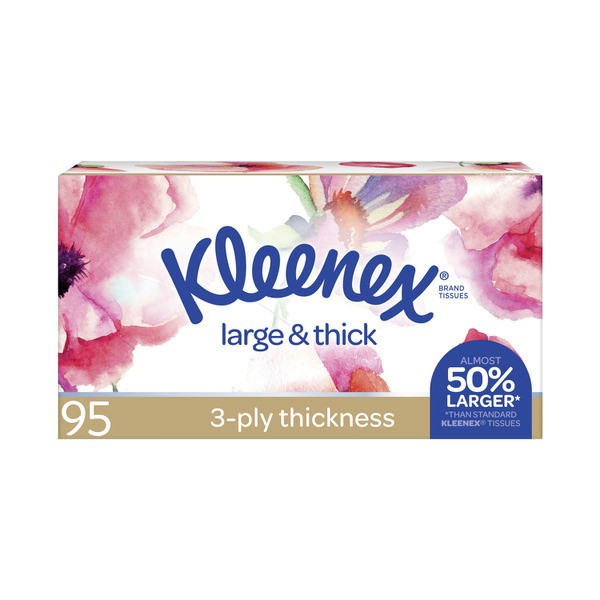 Kleenex Large & Thick 3 Ply Facial Tissues | 95 pack