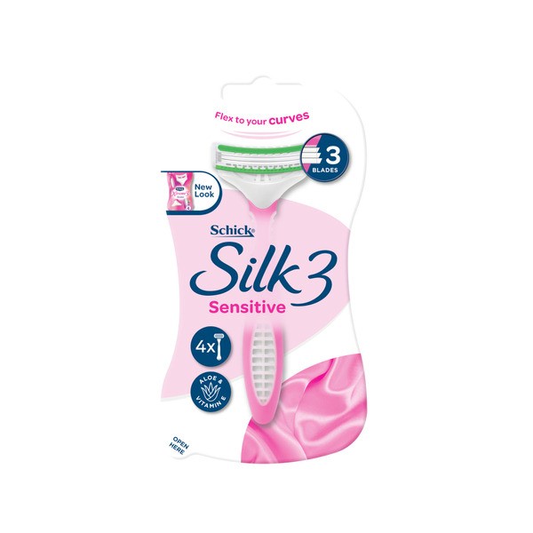 Schick Silk 3 Sensitive Disposable Razors | 4 pack