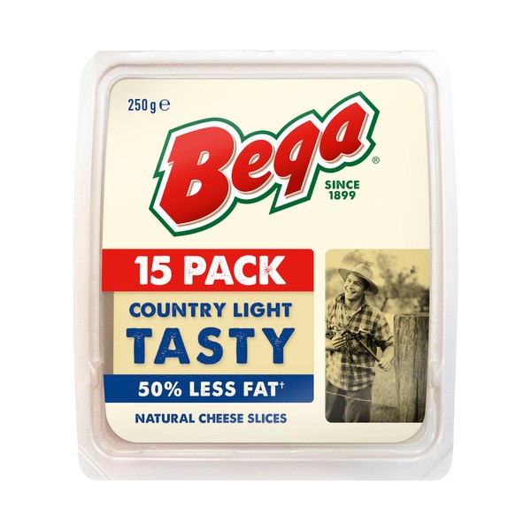 Bega Light & Tasty Natural Cheese Slices 12x250g | 250g