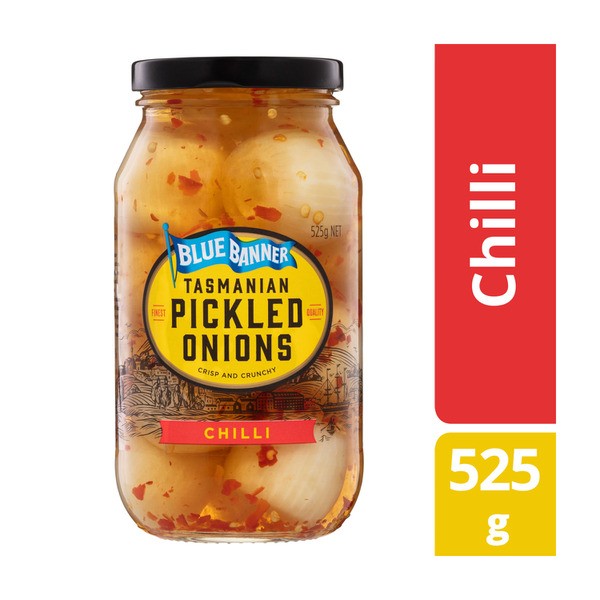 Blue Banner Pickled Onions Brown Chilli | 525g