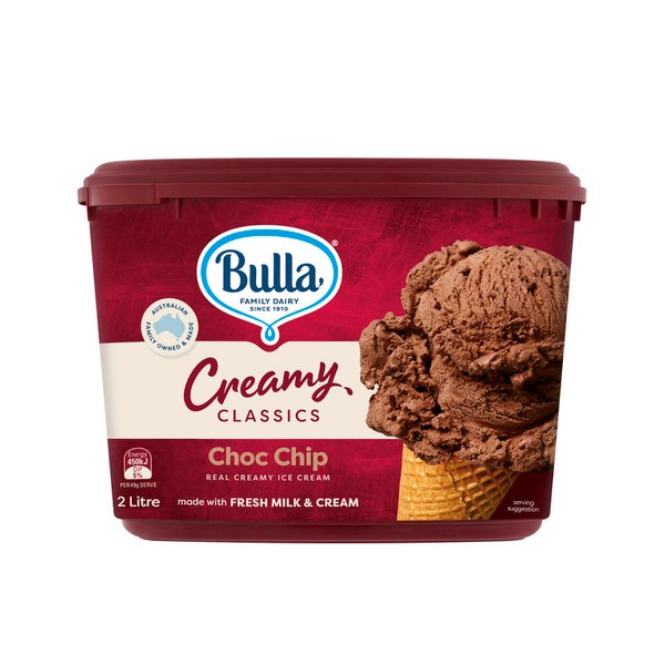 Bulla Creamy Classics Choc Chip Ice Cream Tub | 2L