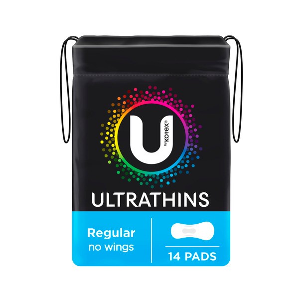 U by Kotex Ultrathin Pads Regular no Wings | 14 pack