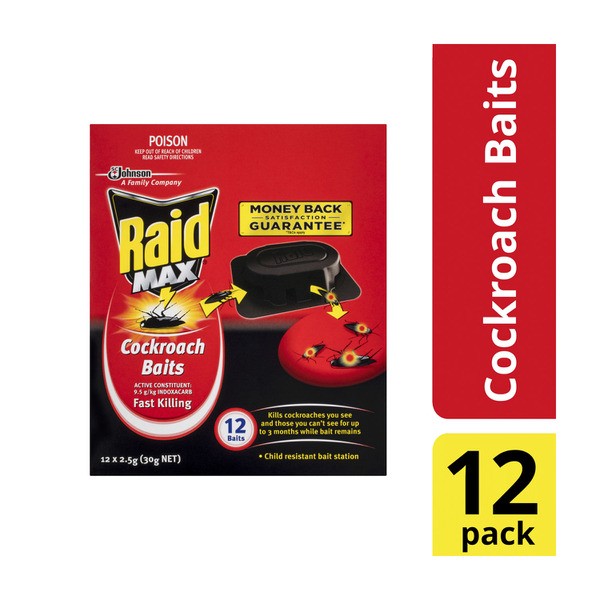 Raid Max Insect Cockroach Baits Traps | 12 pack