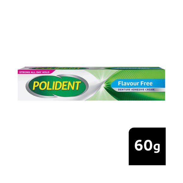 Polident Adhesive Cream Flavour Free for dentures and partials | 60g