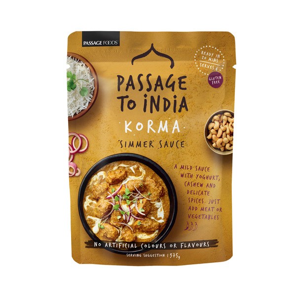 Passage Foods Passage To India Korma Curry Simmer Sauce Pouch | 375g