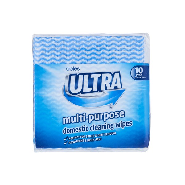 Coles Ultra Multi-Purpose Domestic Cleaning Wipes | 10 pack