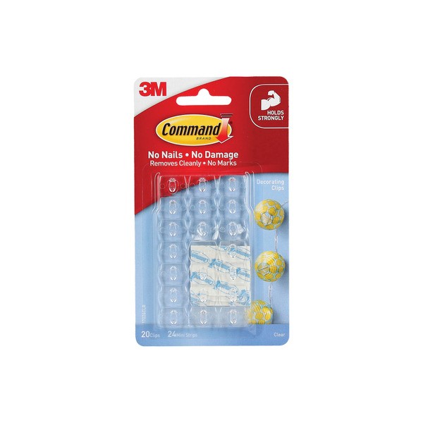 Command 17026CLR Clips Decorator Clear | 20 pack