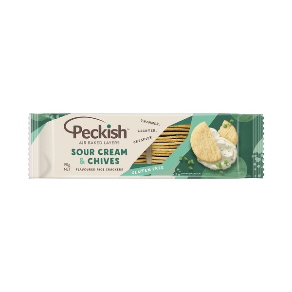Peckish Rice Crackers Sour Cream Chives | 90g