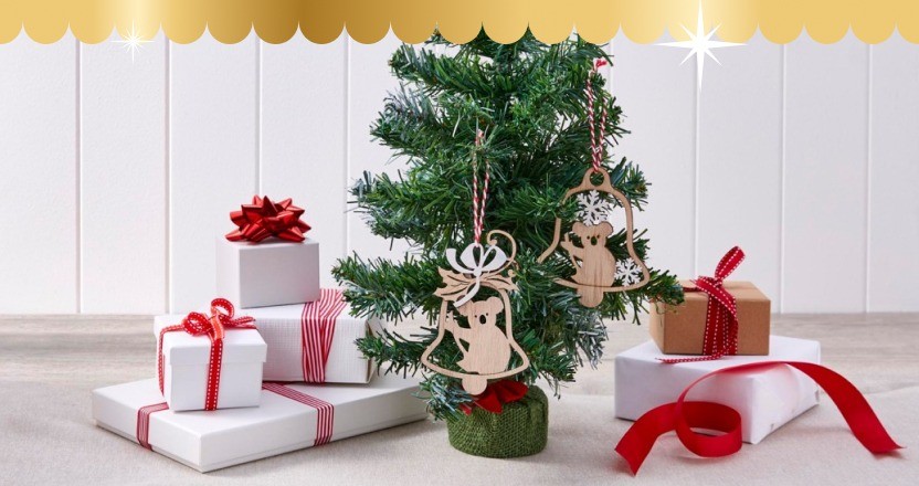 Christmas tree with presents around it