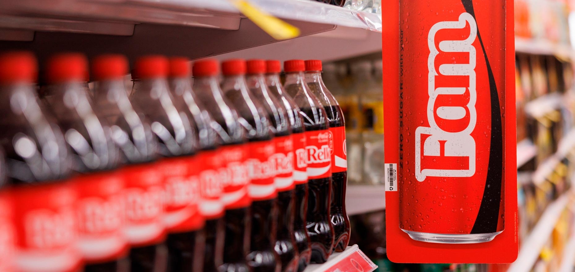 Coke cans with names on them for 'share a coke' campaign