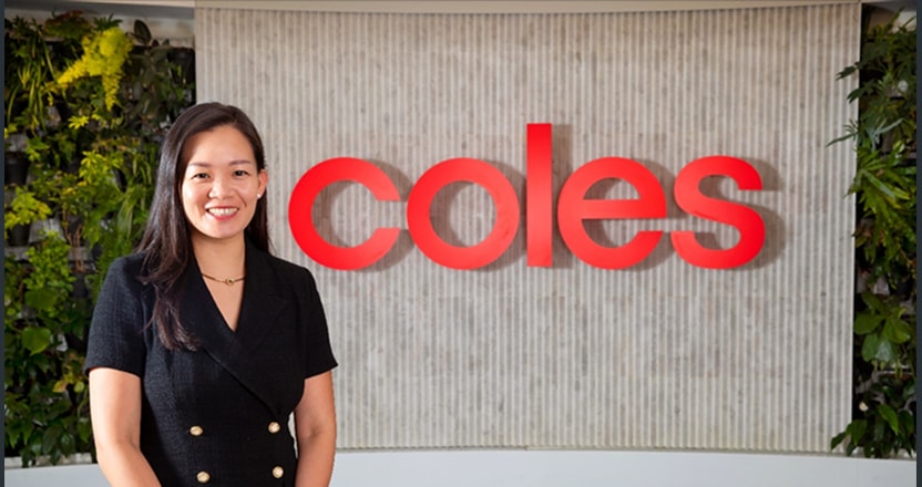 Tiffany Chen standing in front of Coles sign