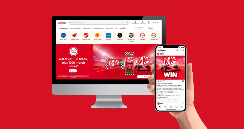 Kitkat campaign on laptop and mobile