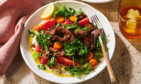 Greek-style lamb salad with whipped fetta