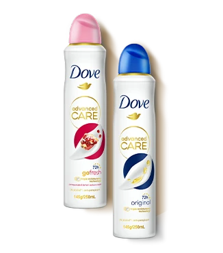Two cans of dove deodorant