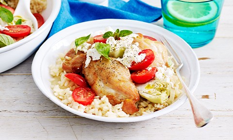 One-pan Greek chicken with rice