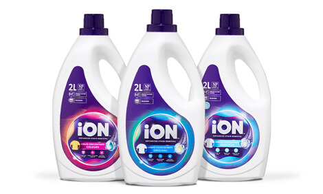 three bottles of iON laundry liquid