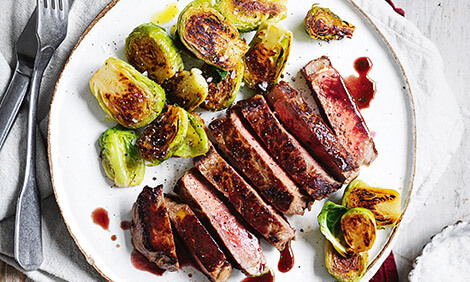 Beef meal with brussel sprouts