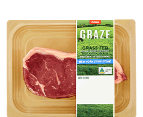 Coles GRAZE Grassfed New York Strip Steak 380g