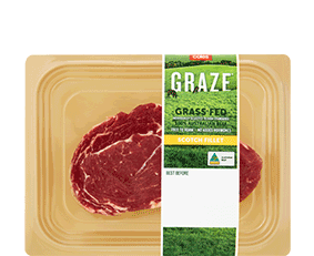 Coles GRAZE Grassfed Beef Scotch Fillet Steak 250g
