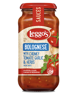 Leggo's Bolognese with Chunky Tomato Garlic and Herbs Pasta Sauce