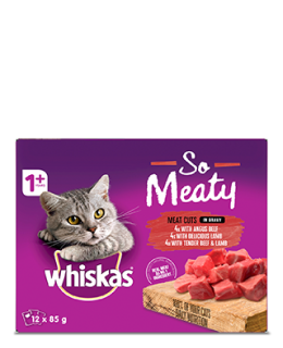 Whiskas So Meaty 1+ Years Wet Cat Food Meat Cuts In Gravy