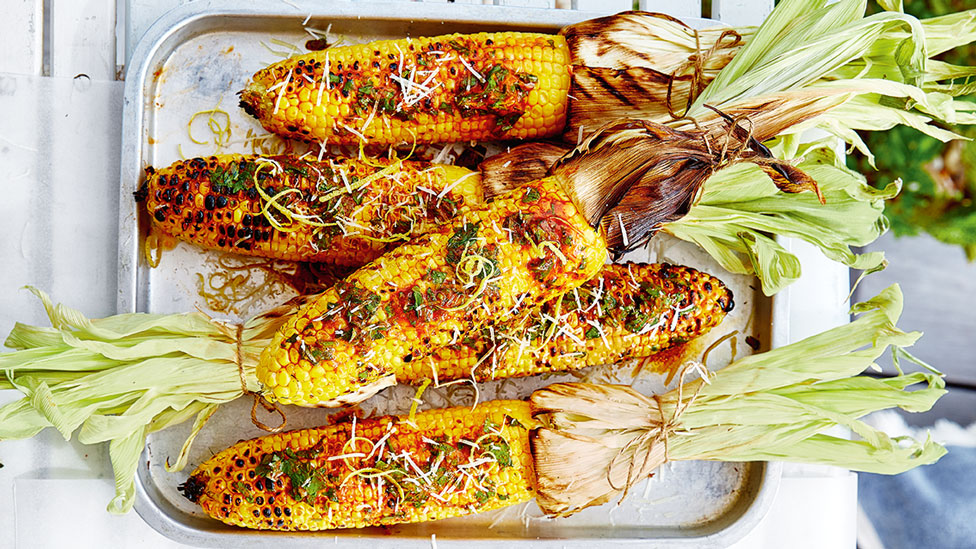 Five BBQ corn with smoky paprika butter