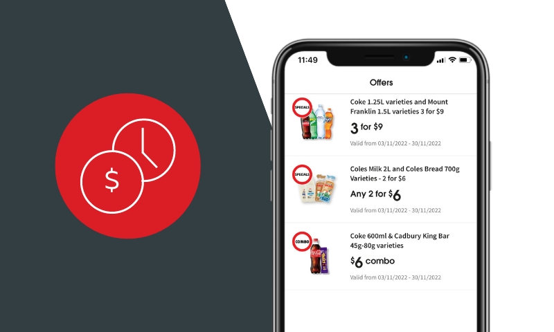Offers page on Shell Coles Express App