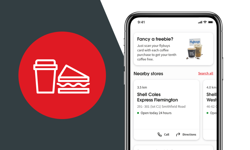 Home screen from Shell Coles Express App