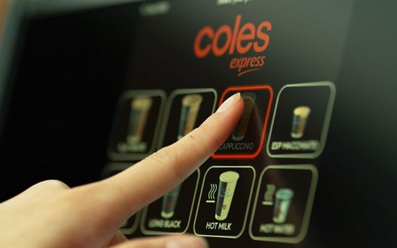 Selecting Coles Express coffee type and strength 