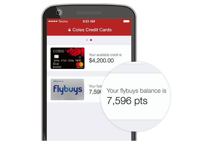 Flybuys Mastercards Mobile Wallet Coles Mastercard