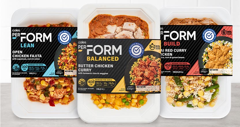 Coles PerForm meals range
