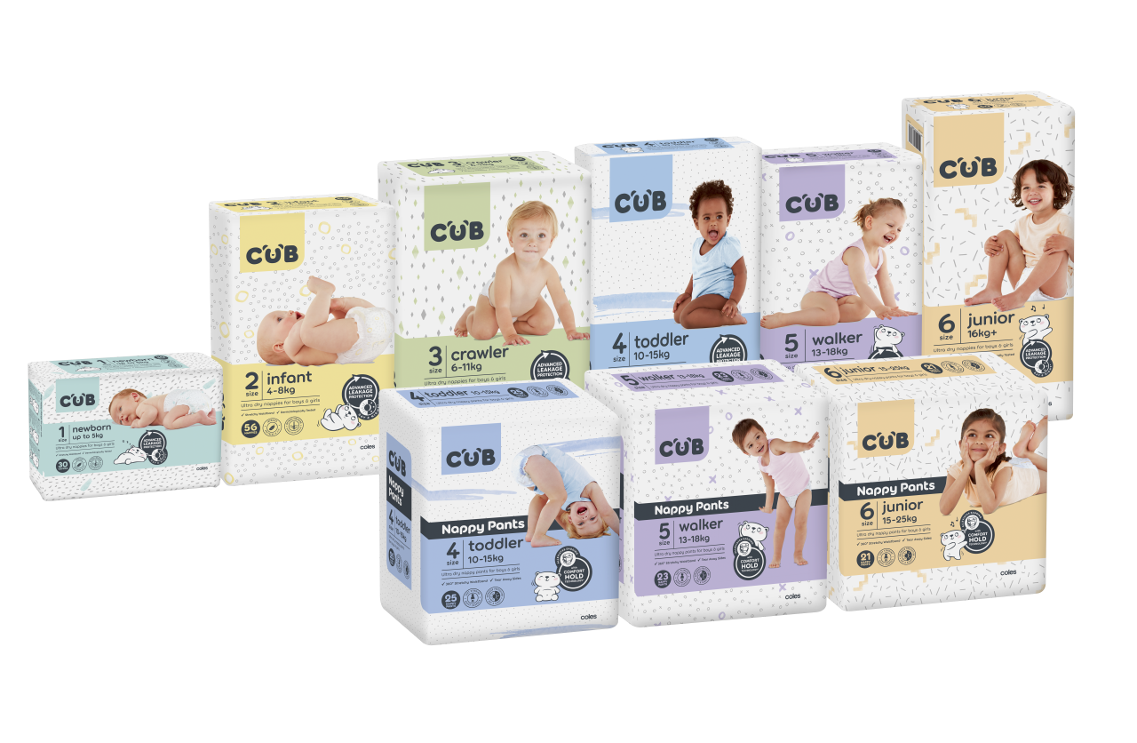 CUB nappies range