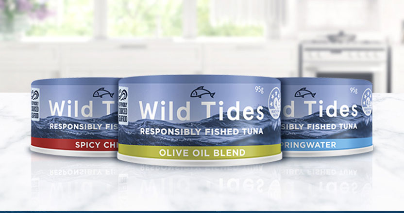 3 cans of Coles Wild Tides responsibly fished tuna