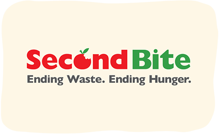 SecondBite logo. Ending waste. Ending Hunger.