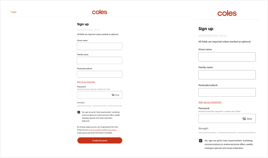 How to sign up to Coles shopping account