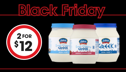 Black Friday - Jalna Greek Yoghurt 2 for $12