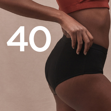 Tom Organic period underwear with number 40 featured