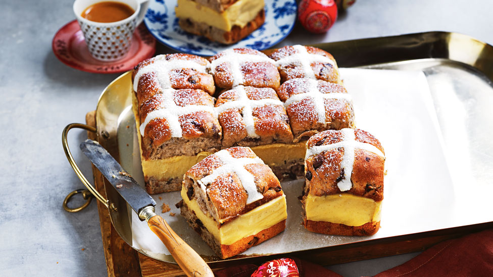 Curtis Stone’s hot cross bun and spiced custard slice
