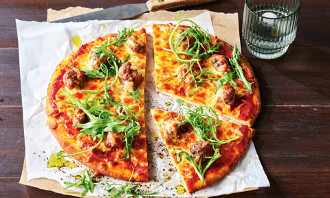 Spicy sausage pizza
