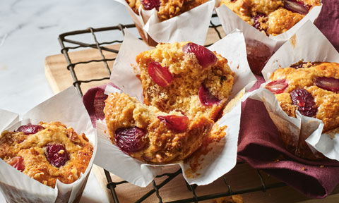 Grape and banana muffins