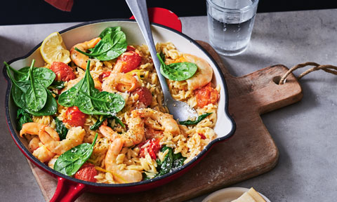 Risoni with prawns and lemon butter