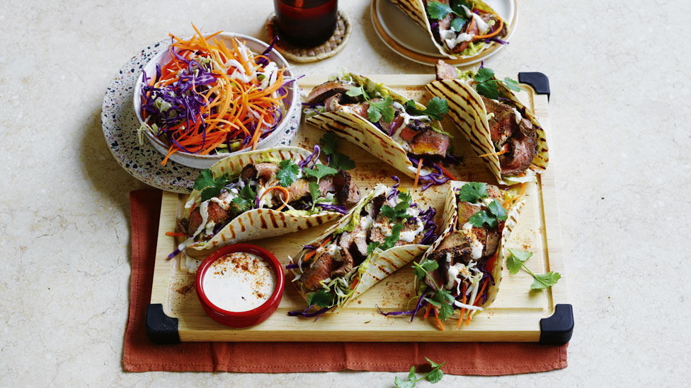Texan-style steak tacos