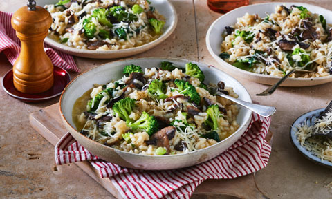 Mushroom, Spinach and Broccoli Risotto Recipe | Coles