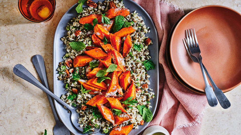 Sweet Rice Coles Chilli Honey Roasted Sweet Potato and Brown Rice Salad Recipe | Coles
