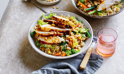 Mango-Coconut Chicken & Brown Rice Salad Recipe | Coles