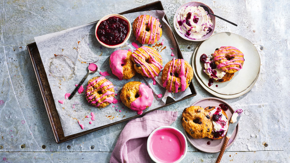 Glazed blueberry & cinnamon bagels