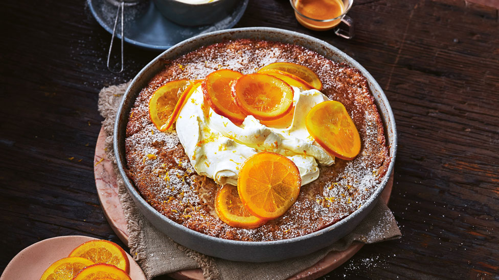 Butterscotch orange self-saucing pudding