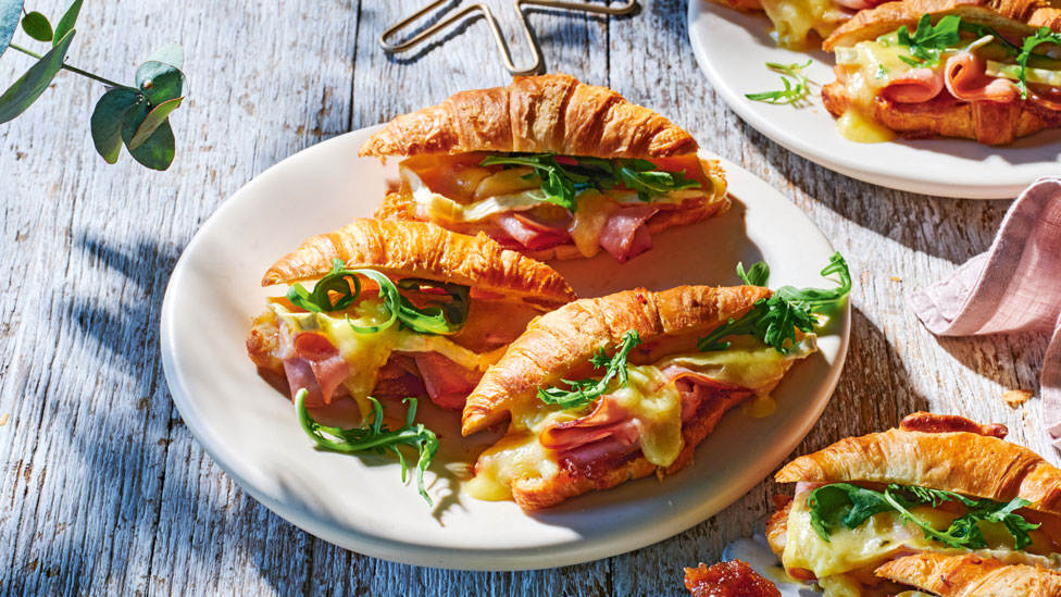 Ham and brie croissants