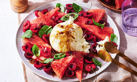 Cherry caprese-style salad